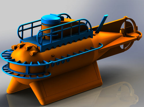 Hydronaut Submarine 100mm-4Inch Model 3d printed
