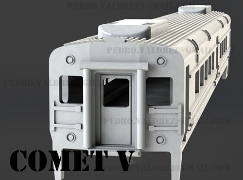 Comet V Car Shell N Scale 3d printed Front & Back