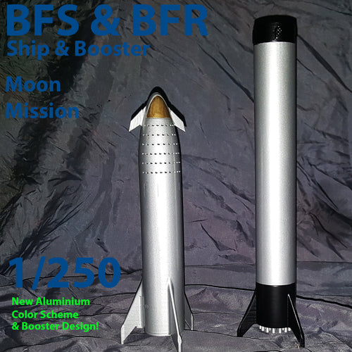 Starship 2019 Set (Ship & Booster) 1/250 - New Booster Design & Steel Color Scheme