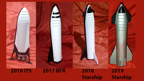 4x Models of Spaceship Designs 2016-2019  - 1:250